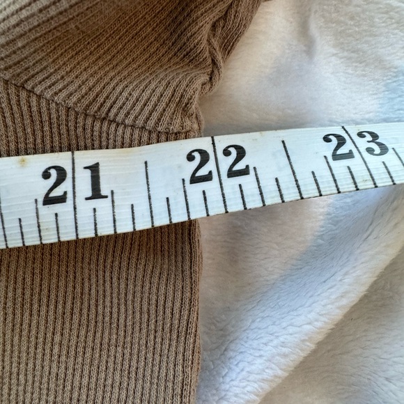 Katie Quinn Organic Cotton Ribbed Henley Tee Tan 3/4 Button NWOT Women’s Size XL - Picture 3 of 10